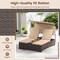 Outdoor Daybed with Adjustable Backrests 2-Person PE Rattan Patio Bed-Brown